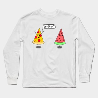 Pizza and Watermelon Long Sleeve T-Shirt